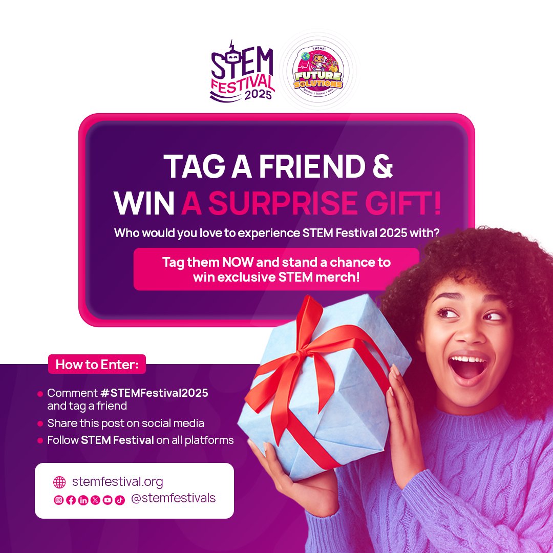 stemfestivals's tweet photo. STEM Squad, Assemble!
Do you think your crew has what it takes to bring the energy to STEM Festival 2025?
Join the #STEMSquadChallenge and rally your team for a chance to win exclusive STEM merch and a special feature on our page!
#STEMFestival2025 #STEMSquadChallenge https://t.co/N8qO97v02g