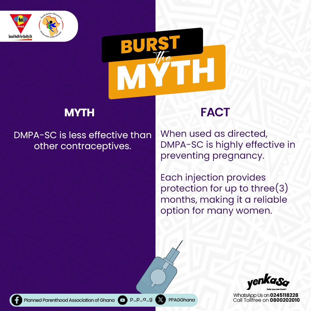 yenkasa_gh's tweet photo. Access to contraceptives has been made easy with #selfcare contraceptives. DMPA-SC is an injectable contraceptive method that can be self administered after one is trained to do so. It puts women in charge of their reproductive health. #BurstTheMyth #SRHRTruths #SelfCareOptions https://t.co/kqqI3yTL5c