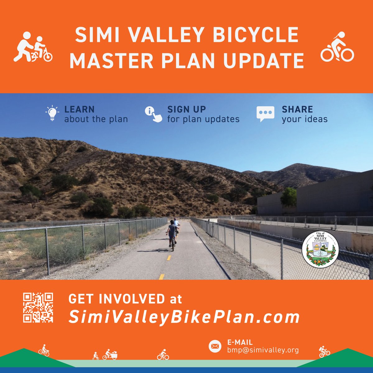 🚴‍♂️Help shape the future of biking in Simi Valley! We're updating our Bicycle Master Plan, and your input helps us improve bike routes, safety, and connections. Take a look at the proposed bicycle network and tell us what matters most to you. arcg.is/LXr94