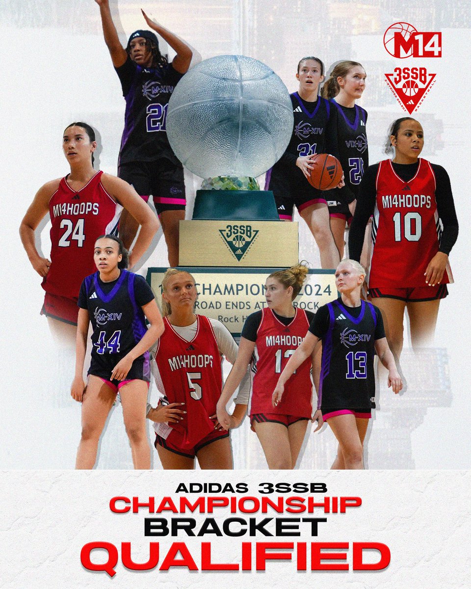 Team M-XIV Girls (@m14hoops_girls) on Twitter photo Congratulations to our 17u 3SSB on qualifying for the championship bracket in July‼️ It isn’t easy to win in our league and the girls did an outstanding job this spring! #RepThe14
We Are /// <a href="/3SSBGCircuit/">3Stripes Select Basketball Girls Circuit</a>
<a href="/JrAllStarBB/">Jr. All-Star Girls Basketball</a> <a href="/ELITEisEARNED/">ELITE is EARNED ®️</a> <a href="/PGHByron/">Byron Xerxes Livsey</a> <a href="/pgh_lisa/">PrepGirlsHoopsLisa</a> <a href="/ShaneLaflin/">Shane Laflin</a> <a href="/PBRhoops/">Premier Basketball</a> Congratulations to our 17u 3SSB on qualifying for the championship bracket in July‼️ It isn’t easy to win in our league and the girls did an outstanding job this spring! #RepThe14
We Are /// <a href="/3SSBGCircuit/">3Stripes Select Basketball Girls Circuit</a>
<a href="/JrAllStarBB/">Jr. All-Star Girls Basketball</a> <a href="/ELITEisEARNED/">ELITE is EARNED ®️</a> <a href="/PGHByron/">Byron Xerxes Livsey</a> <a href="/pgh_lisa/">PrepGirlsHoopsLisa</a> <a href="/ShaneLaflin/">Shane Laflin</a> <a href="/PBRhoops/">Premier Basketball</a>