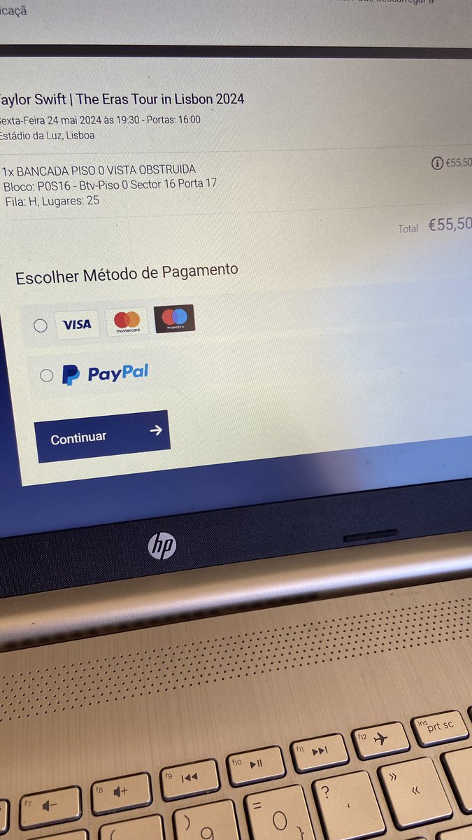 há um ano atrás comprei bilhete para a taylor a 55 euros