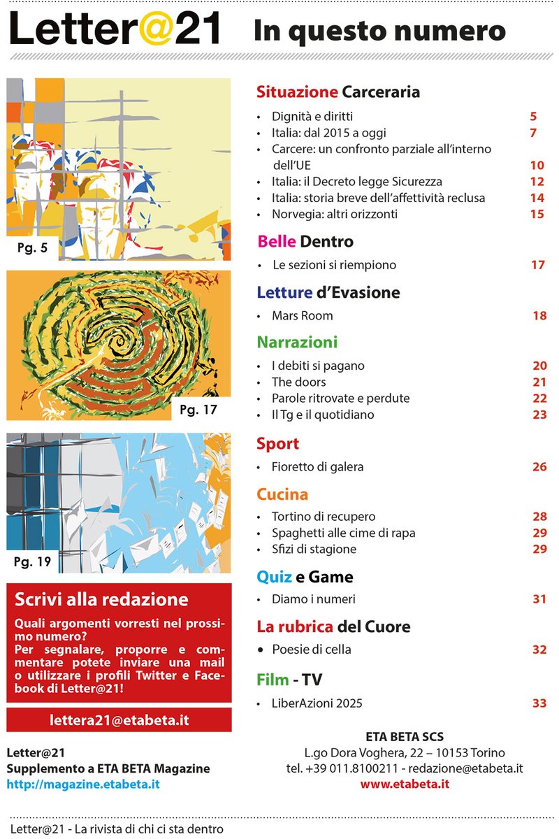Il nuovo numero di Letter@21 "Parole tra dentro e fuori: possono le parole avere significati diversi a seconda di dove si "pronunciano"?", online il nuovo numero presentato a #salto25.
Scaricalo gratuitamente ora!
lettera21.org/.../rivista-n-…
Con <a href="/LiberAzioniFest/">LiberAzioni</a>