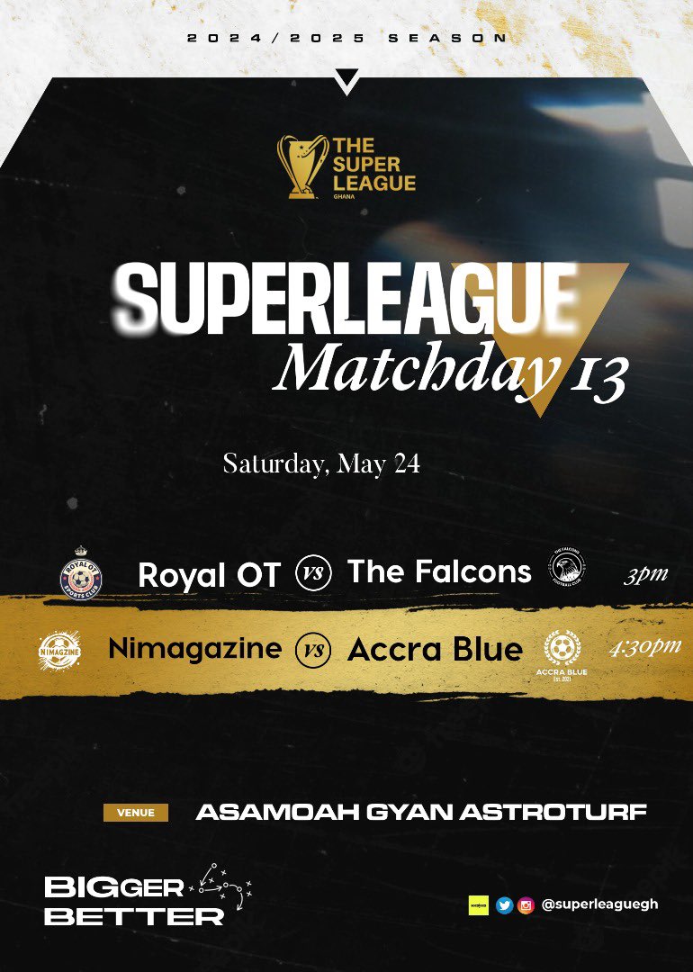 ⏳ Matchday 13

#BiggerBetter | #TSLG