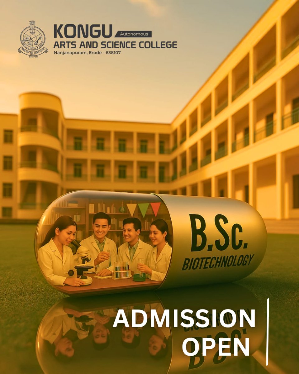 KonguArtsErode's tweet photo. Choose your capsule. Choose your future!
https://t.co/yzYVukj2rp. Mathematics | Biochemistry | Biotechnology
BBA | B.A. English Literature
Each course is a capsule of innovation, knowledge & growth.
Join the #CapsuleTrend at Kongu Arts and Science College!
#AdmissionsOpen #KASC https://t.co/OxKOJPXG3B