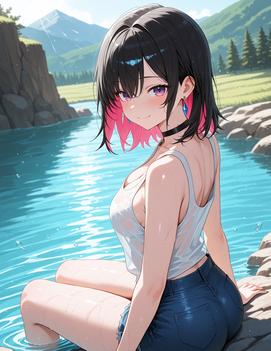 _ice_maker's tweet image. Chloe hanamori:”Hi today they sent me to the mountains to take some nature shots, the weather is very nice but the water is still a bit cold eh eh come in you too it will be our little secret”

#aiart #aiartwork #aiartists #aiartcommunity
#AIイラスト #animepic #kawaiigirl