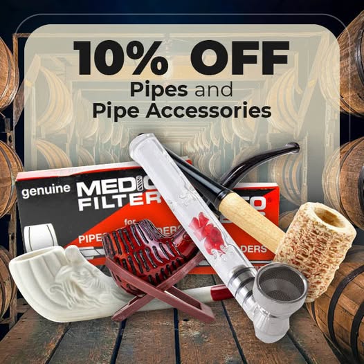SmokersOutletPA's tweet photo. 💨 Ready to elevate your pipe game? Now’s the time! For a limited time, get 10% OFF all pipes and pipe accessories at https://t.co/6s580w7Yig! 🛒 Start saving here: https://t.co/bIW7RkRx6e https://t.co/F5UcTGNAWU