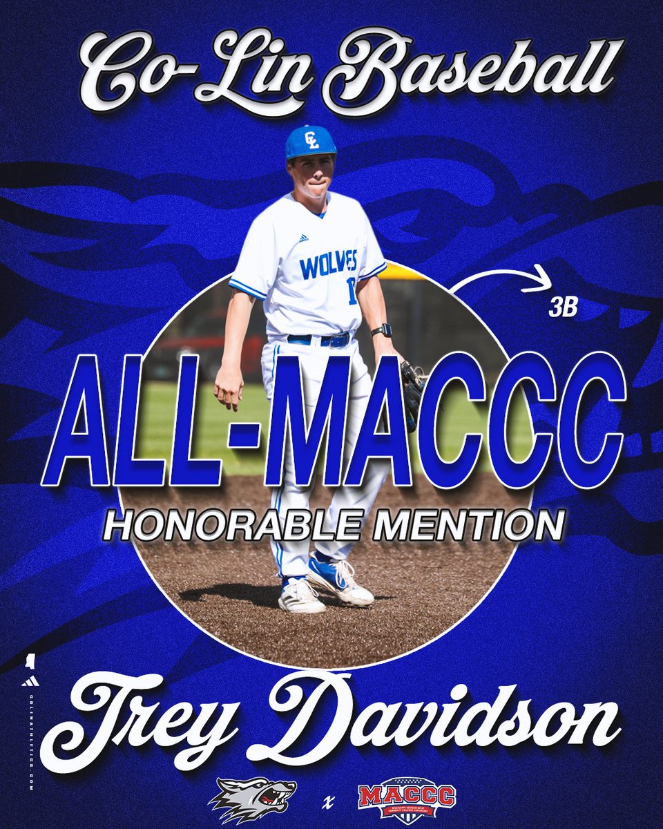 Congratulations to Trey Davidson on achieving ALL-MACCC honorable mention! #BackThePack