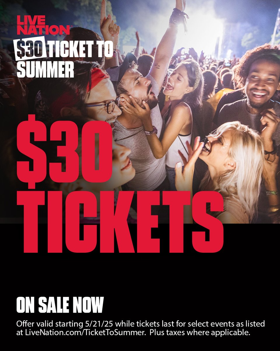 ☀️Make it a summer to remember with your $30 Ticket to Summer🎶

🎟️ Get $30 tickets to see select shows at Portsmouth Pavilion

🗓️ On sale NOW at pavilionconcerts.com

*Select shows. Offer not valid on previously purchased tickets. No refunds or exchanges.