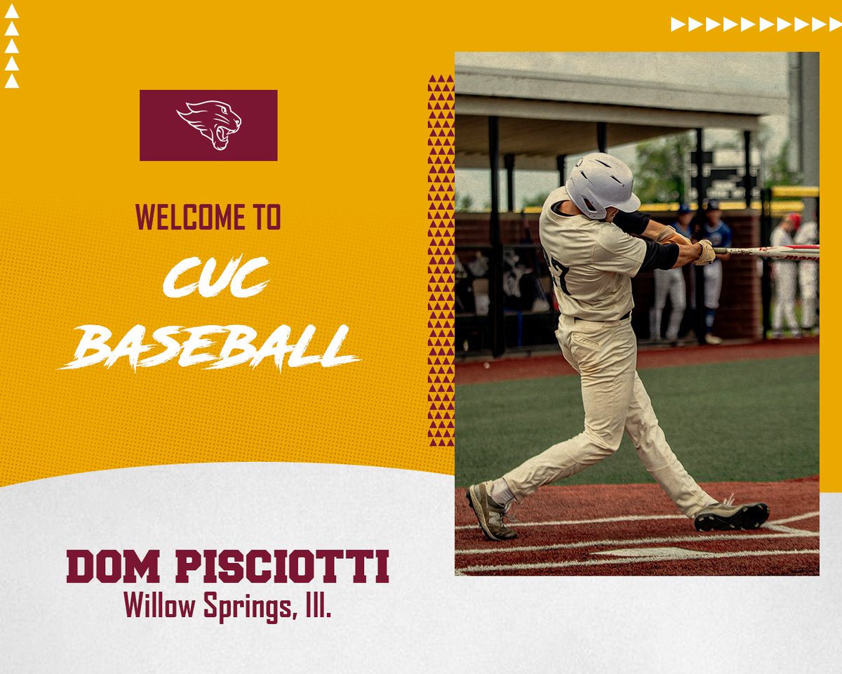 It's time to welcome another new family member for the 2026 season ⬇️   

Meet our pitcher/fielder from Willow Springs, Illinois.    

Welcome to the CUC Family, Dom Pisciotti!!