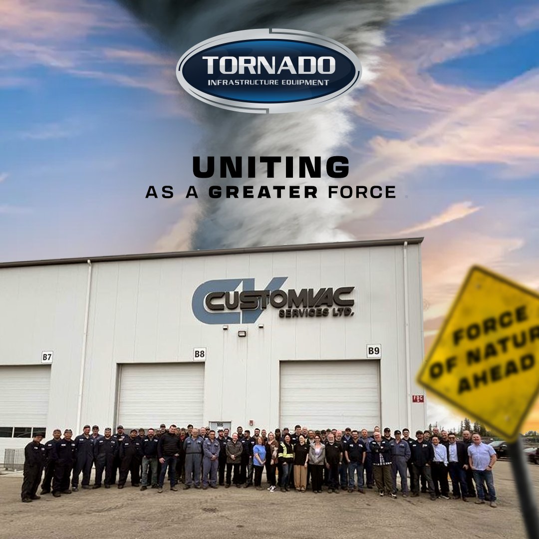 We’re excited to welcome Custom Vac Services Ltd. into the Tornado family! With Custom Vac’s incredible team, industry expertise, and top-tier manufacturing capabilities now under the Tornado umbrella, we’re uniting as a greater force in the infrastructure equipment sector!