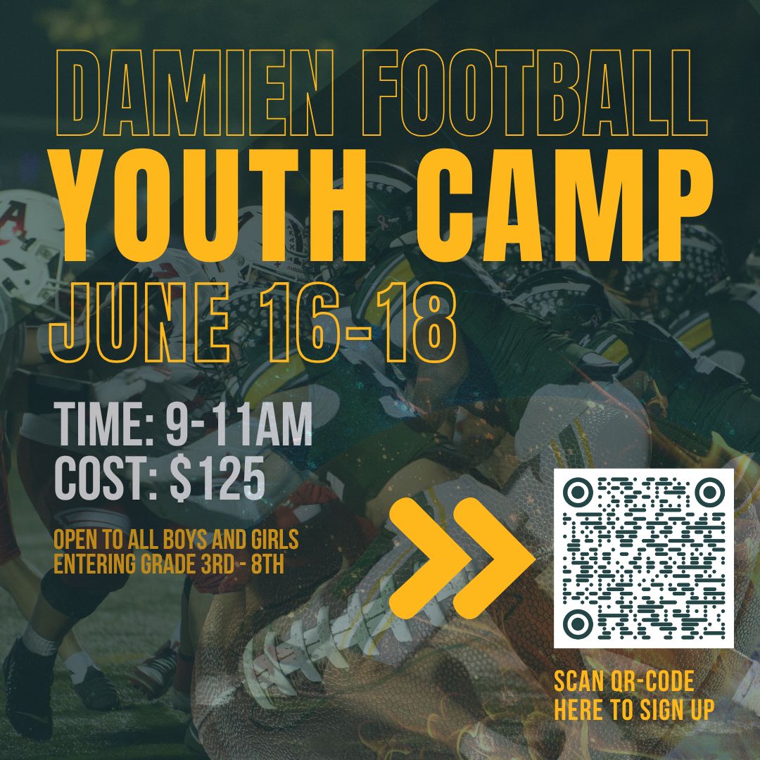 🛡️ Champions start young.
We’re building the next generation of competitors at our Summer Youth Football Camp.
Speed. Skill. Toughness.
Are YOU ready?
📍 Damien High School  📅 June 16-18 9am -11am
🔗 Sign up before it fills up!