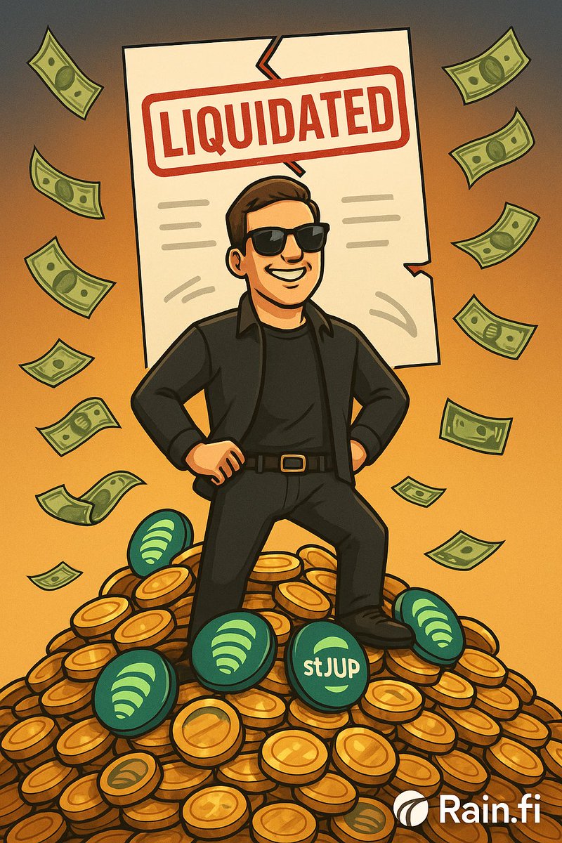 They liquidated my loan on Rain.fi… and I still walked away with over $2,600 in profit.
Yeah, read that again.

Put up 6,700 stJUP as collateral, borrowed 1,700 — got liquidated… and ended up with 5,000 stJUP back.

Not every L is a loss.
Sometimes getting