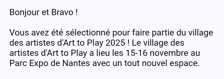 Je serai de retour à Nantes en fin d'année ! :D
