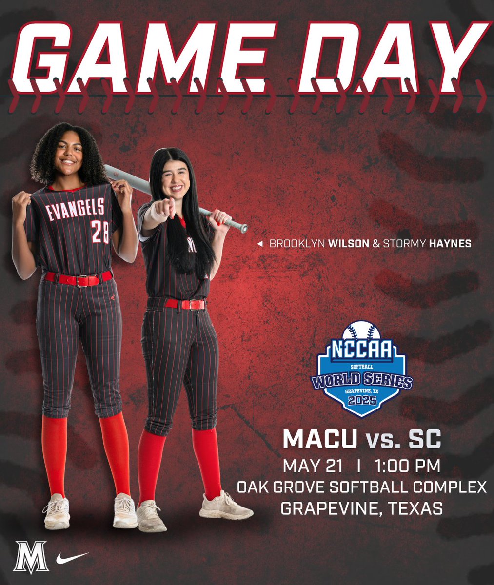 MACUAthletics (@macuathletics) on Twitter photo SB: GAME DAY! <a href="/MACUsoftball/">MACU Softball</a> is set to square off against Sterling once again this afternoon in the NCCAA World Series Semifinal!
🆚: <a href="/SterlingCSports/">Sterling Warriors</a>
⏰: 1 pm
📍: Grapevine, Texas
📺: tinyurl.com/yzw46bwa
📊: tinyurl.com/3a5j5m57
🔴⚫️: #MACUProud SB: GAME DAY! <a href="/MACUsoftball/">MACU Softball</a> is set to square off against Sterling once again this afternoon in the NCCAA World Series Semifinal!
🆚: <a href="/SterlingCSports/">Sterling Warriors</a>
⏰: 1 pm
📍: Grapevine, Texas
📺: tinyurl.com/yzw46bwa
📊: tinyurl.com/3a5j5m57
🔴⚫️: #MACUProud