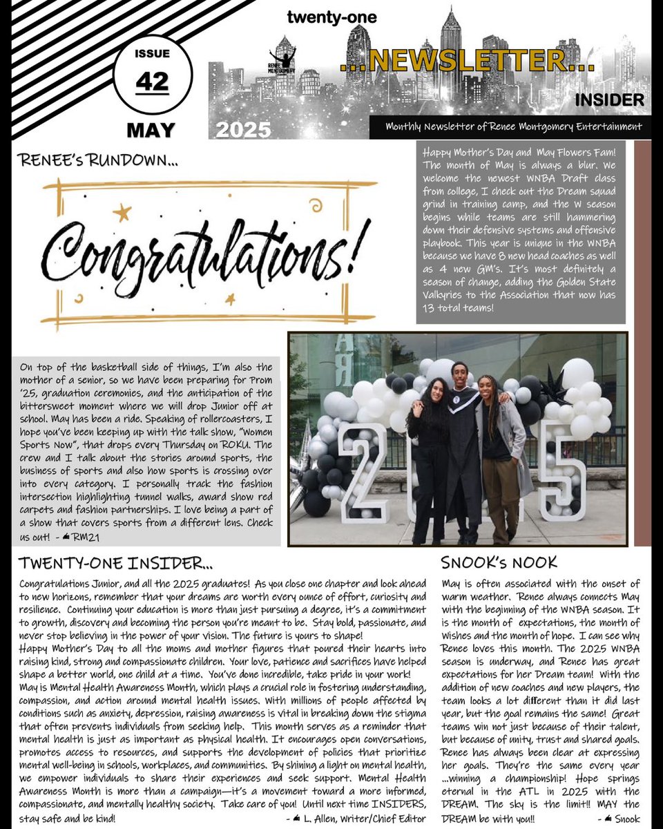 RME (@rmefamily) on Twitter photo Twenty-One Insider π
May 2025 Newsletter βοΈ
@wil3y_records Graduated! π
<a href="/ReneeMontgomery/">Renee Montgomery</a>βs Rundown ππΎ
<a href="/SnookMontgomery/">Bertlela Montgomery</a>βs Nook π
Sign up today and donβt miss out on all things RME: bit.ly/RMENews Twenty-One Insider π
May 2025 Newsletter βοΈ
@wil3y_records Graduated! π
<a href="/ReneeMontgomery/">Renee Montgomery</a>βs Rundown ππΎ
<a href="/SnookMontgomery/">Bertlela Montgomery</a>βs Nook π
Sign up today and donβt miss out on all things RME: bit.ly/RMENews