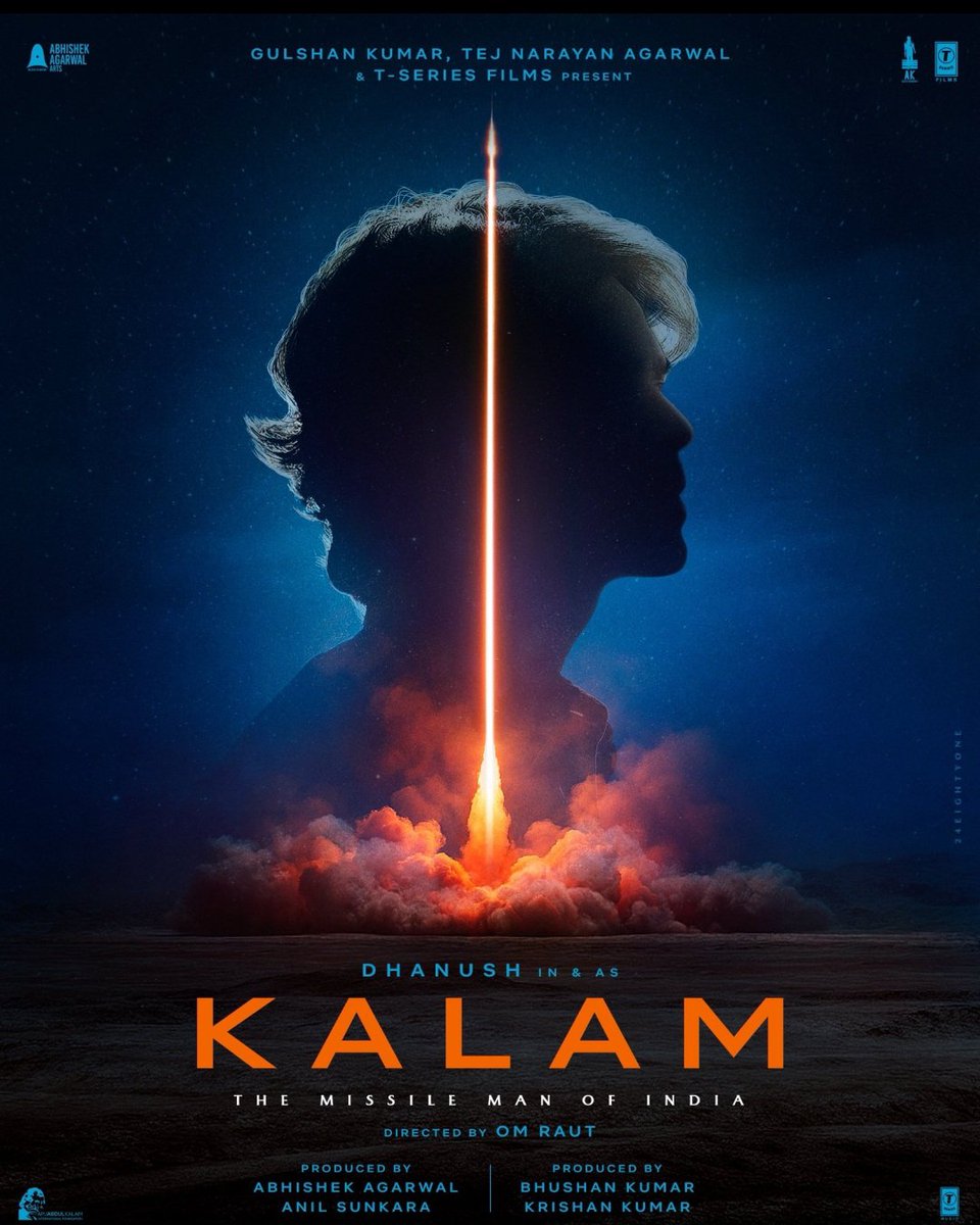 VkyGaria's tweet photo. Only someone like Dhanush simple, powerful, and rooted can do justice to Kalam sir’s soul. This isn’t just a role. It’s a tribute.#dhanush
#kalaam #omraut #BhushanKumar https://t.co/e9ZxMLw0bR