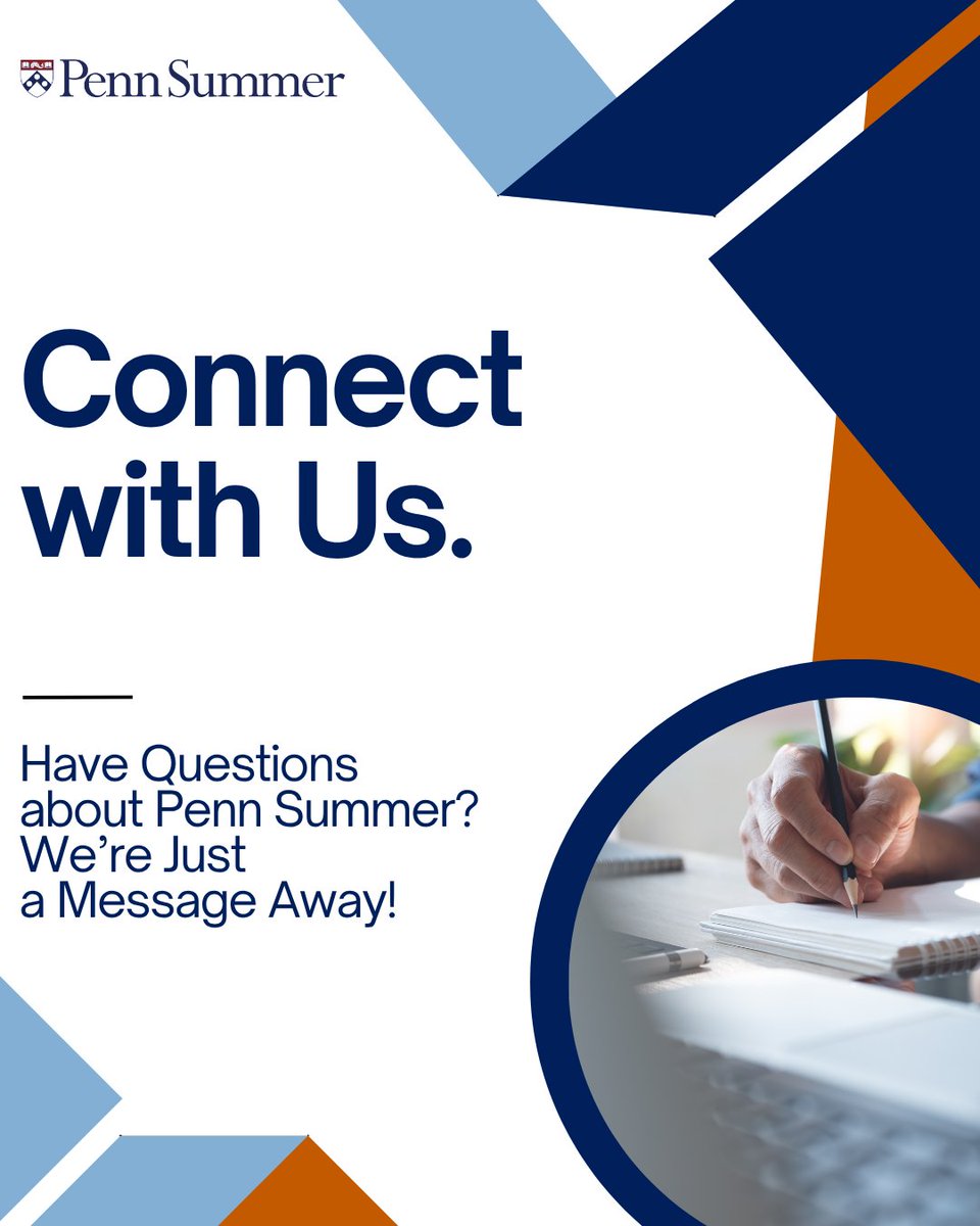 Have questions about Penn Summer? We’re here to help, from course options to application details. Don’t hesitate to reach out. bit.ly/4jTpL1N 

#PennSummer #studentsupport #summercourses