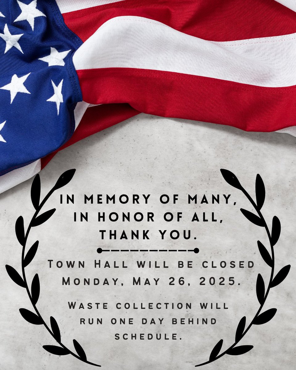 Spencer, NC Alert: Spencer Town Hall will be closed Monday, 05/26/25, for Memorial Day. Waste collection will run 1 day behind schedule, and the Spencer Public Library will be open Tues.-Thurs. If you have any questions, please call us at 704-633-2231. Safe travels!