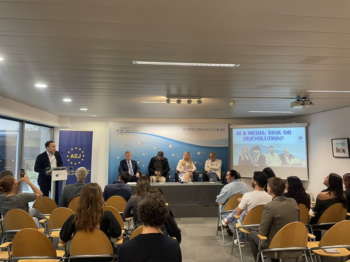 🎤🎤We are excited to kick off our event in the Press Club in the heart of Brussels to discuss the role of AI in media 🎤🎤