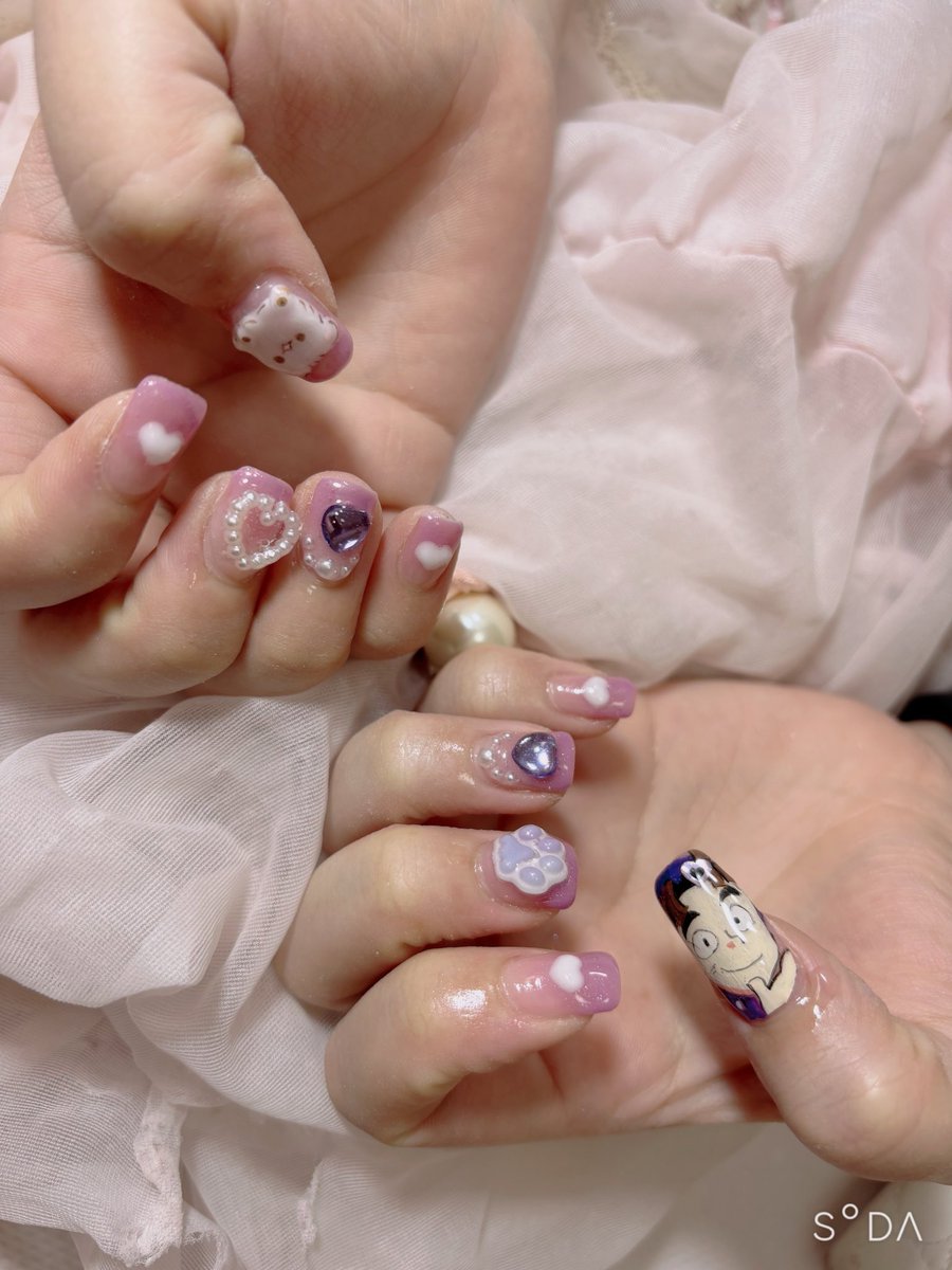Nailpapilio's tweet photo. 忍たま乱太郎　竹谷八左ヱ門💜　
#痛ネイル　
#忍たま乱太郎ネイル　

模写アート3日前まで受け付けます♡♡ https://t.co/3zmVLCT309