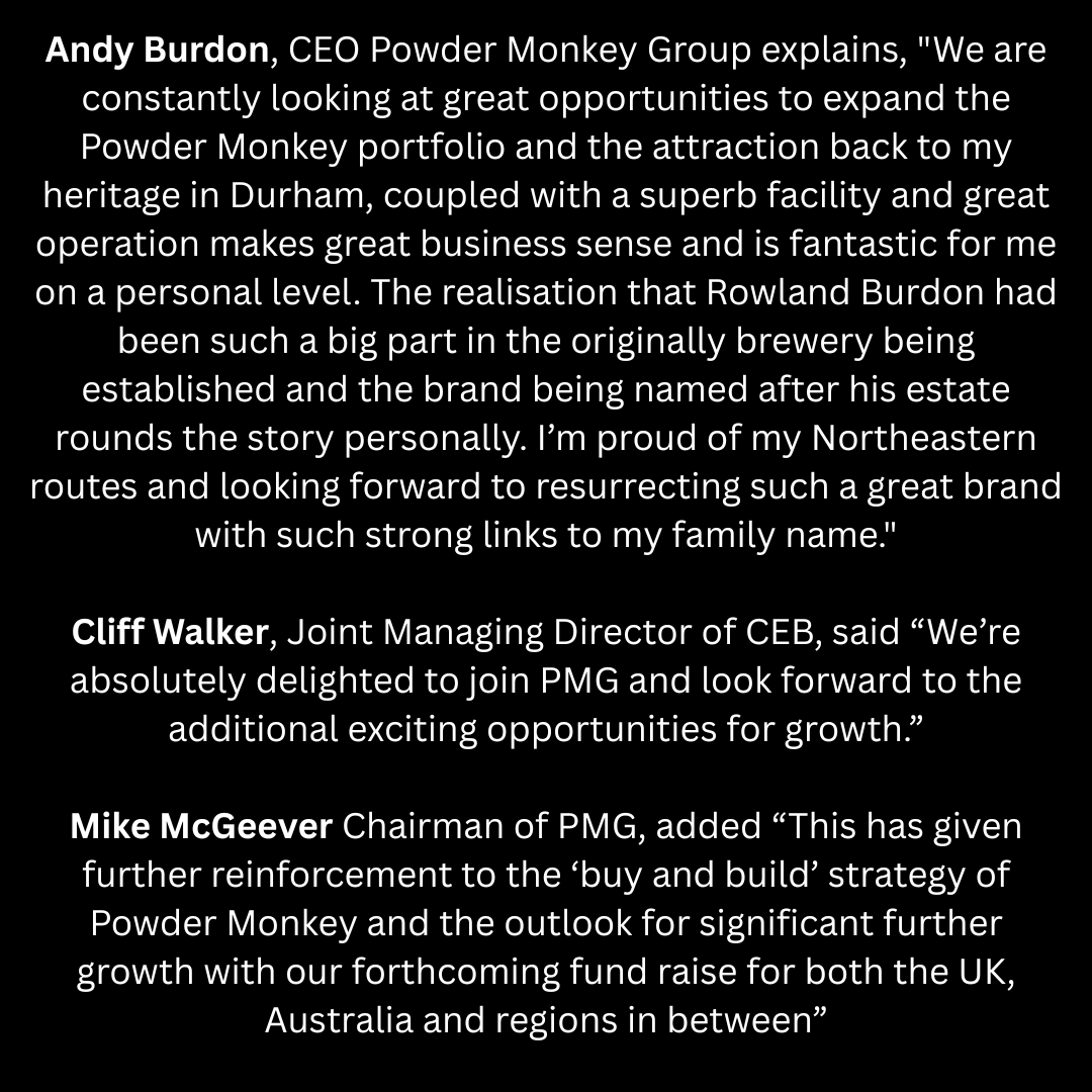🚨 Big News! Powder Monkey Group has officially acquired Castle Eden Brewery 🚨

This move brings added brewing power to PMG while reviving one of the North East’s most historic beer brands — just in time for its 200th birthday in 2026.

#CastleEden #PowderMonkey #BeerHeritage
