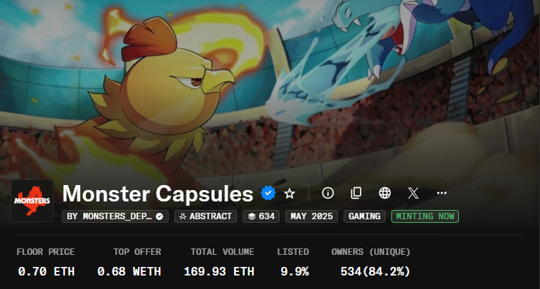 0.125 ETH > 0.7 ETH congrats team <a href="/monstersdotfun/">Monsters</a> 

Bugünü de güzel bir mint'le kapatıyorum. Bu projenin öneminden bahsetmiştim. Hatta ilk defa 2,5 ay önce falan bahsetmiştim bu projeden.