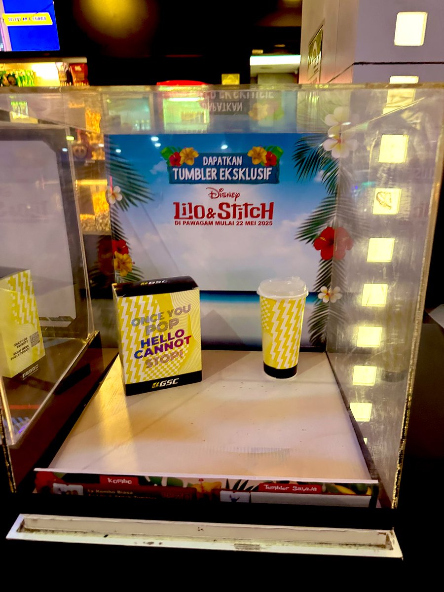 cxllennnnnnn's tweet photo. So we managed to snag the last stock (display item la tapi) of GSC Miriโs Stitch tumbler hewhew #fomoisreal #overconsumerism https://t.co/S2xzQw1tDe