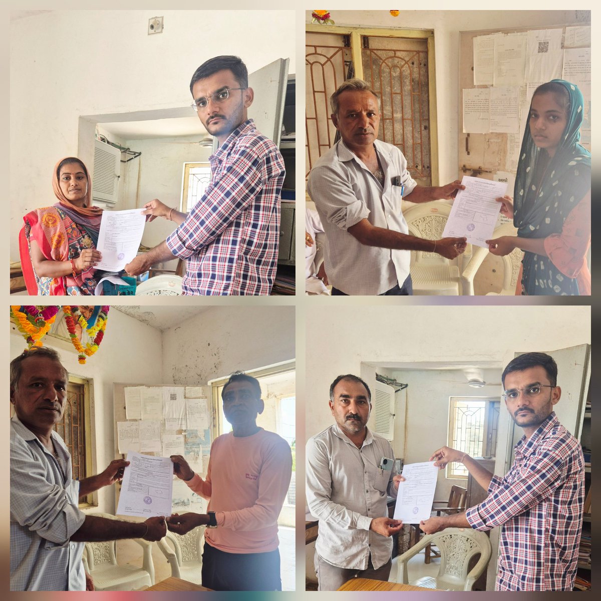 GP_ISRATITODI's tweet photo. આજરોજ કેશોદ તાલુકા ના ઇસરા ગામે સરકારશ્રી ની સ્વામિત્વ યોજના ના લાભાર્થી ઓ ને સરપંચ શ્રી તેમજ તલાટી કમ મંત્રી શ્રી દ્વારા પ્રોપર્ટી કાર્ડ વિતરણ કરવા માં આવ્યા.@TDO_MANGROL_JND @DdoJunagadh @dilrjunagadh @CMOGuj @mopr_goi 
#swamitva 
#propertycard https://t.co/C0k6Od2Urc