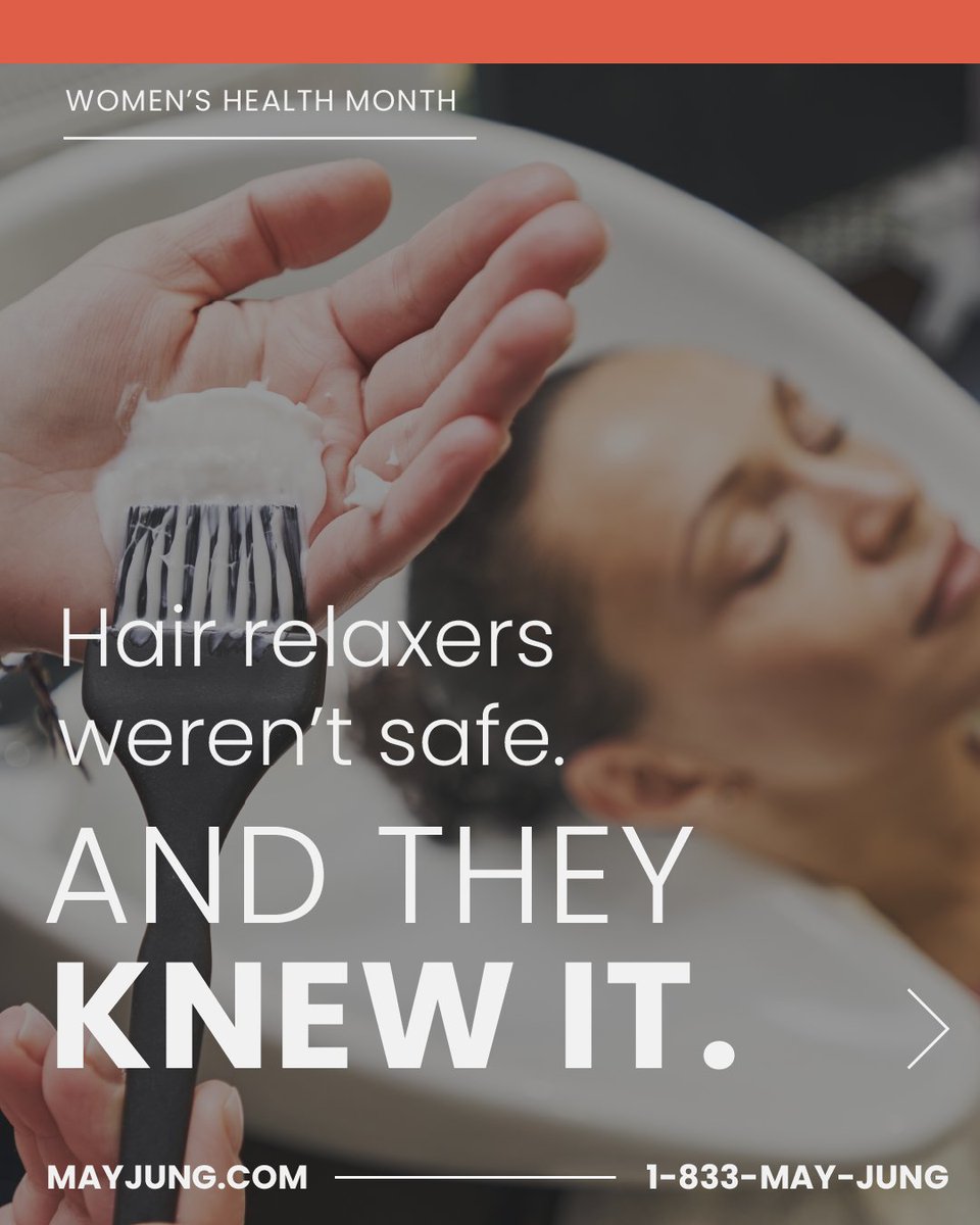 For decades, chemical hair relaxers were marketed to Black women and girls as a ticket to “beauty” and “acceptance.”

Research showed the risks. The ingredients raised red flags. And they stayed silent anyway.

 #WomensHealthMonth #MayJungLaw #JusticeForOurPeopleIsPersonal