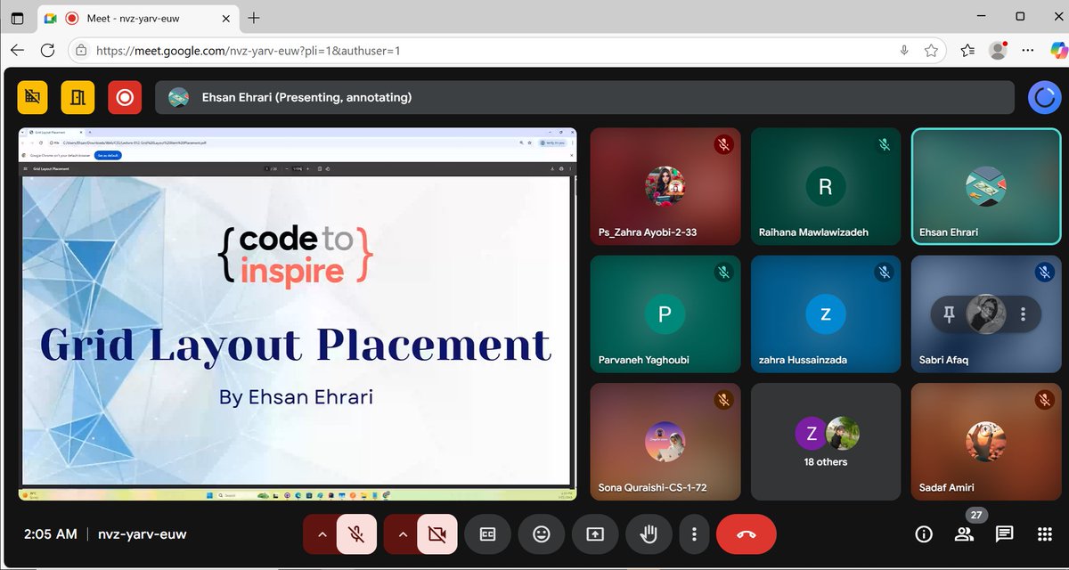 sadafamiri1385's tweet image. Today we studied three of the layout grids💻.
#Afghangrilscode
@E_Ehrari 
@f_forough 
@CodeToInspire