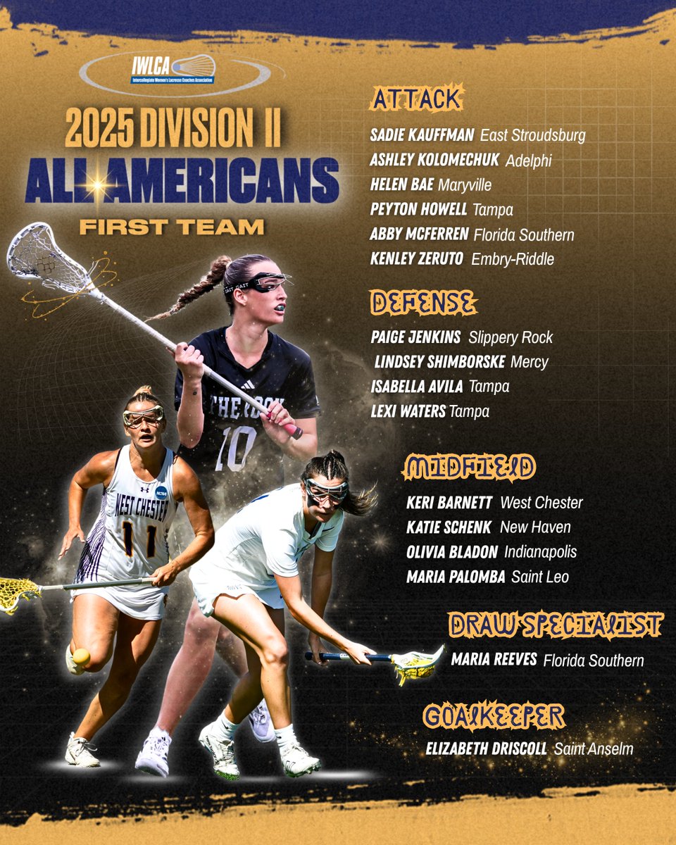 IWLCA's tweet photo. NEWS - IWLCA Celebrates 2025 Division II All-American Teams 🌟

Congratulations to you all for your outstanding performances this season! #waytowork 👏👏👏

Full Release: https://t.co/efrOCPHk9n https://t.co/wg7S3cBIqV