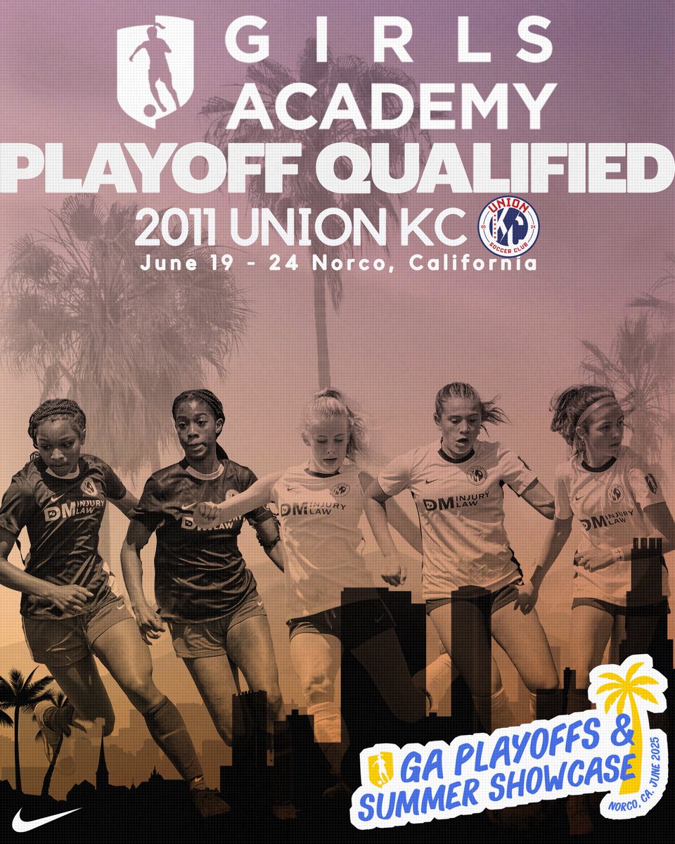 unionkcga11's tweet photo. Goal met. Ticket punched. The squad is headed to the @GAcademyLeague Playoffs in Norco this June.
18โ3 on the season. No shortcuts. Just work, growth, and results.
Letโs finish the mission.
#UnionKC #GirlsAcademy #PlayoffBound
@unionkcGA @unionkcsoccer @ImYouthSoccer https://t.co/9CV6EVkFi4