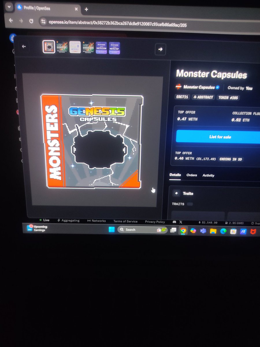 Minted my <a href="/monstersdotfun/">Monsters</a> Capsules
 
ATH was 0.74E Big win 🔥