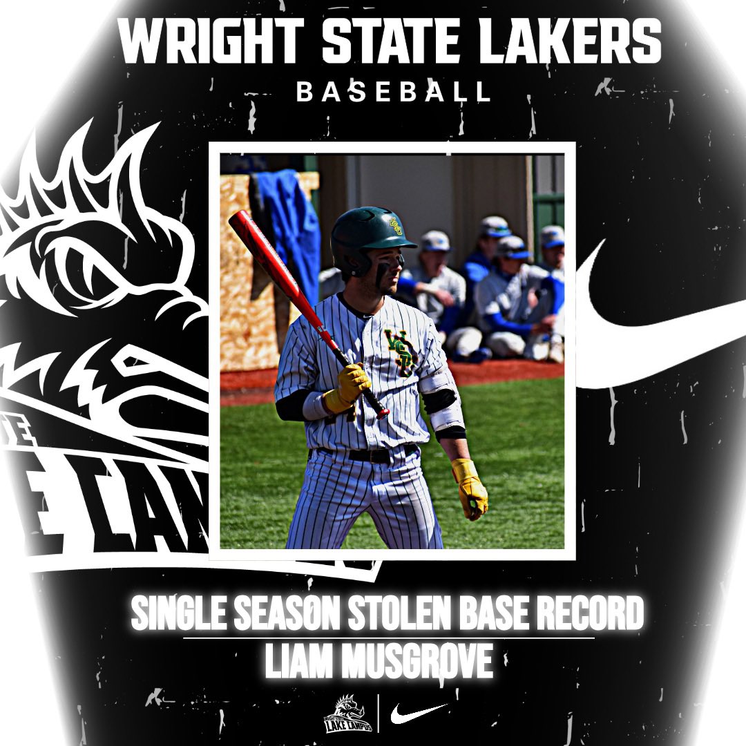 Wright State Lake Campus Athletics (@wslakeathletics) on Twitter photo 💥RECORD💥
This past season, Jr. Liam Musgrove became our Single Season Stolen Base Leader❗️⚾️
<a href="/wsulc_baseball/">Wright State Lake Baseball</a> <a href="/LakeCampus/">Lake Campus</a> 💥RECORD💥
This past season, Jr. Liam Musgrove became our Single Season Stolen Base Leader❗️⚾️
<a href="/wsulc_baseball/">Wright State Lake Baseball</a> <a href="/LakeCampus/">Lake Campus</a>