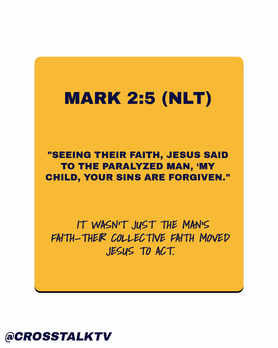 CrossTalkTV's tweet photo. Who are your “four”? 🧍‍♂️🧍‍♂️🧍‍♂️🧍‍♂️➡️✝️
In Mark 2, a man was healed because his friends carried him to Jesus—literally. That’s the power of real friendship.

You can watch the full message,  on the CrossTalk YouTube channel.

#share #friends #healed #healing #four #Jesus https://t.co/imuM51qHsc