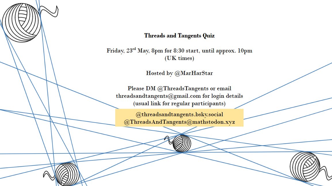 Join us on Friday for a quiz (hopefully!) by TBC, TBC, TBC, <a href="/evilloanword/">Evil Loanword</a>, TBC, and <a href="/xiancooke/">Christian Cooke</a>!