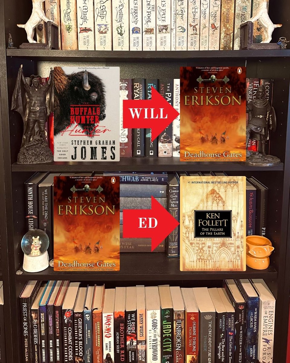 thewolfandcrow1's tweet image. Our last reads and current reads… some titans here!