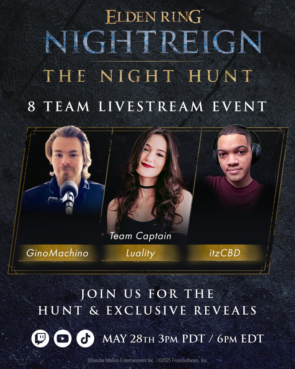 They might be Team Bronze, but they're hungry for GOLD! ⚔️ 😈 

Luality - twitch.tv/luality
GinoMachino - twitch.tv/ginomachino
ItzCPD - twitch.tv/itzcbd

Join the hunt 5/28 3PM PT | 6PM ET.
#NIGHTREIGN