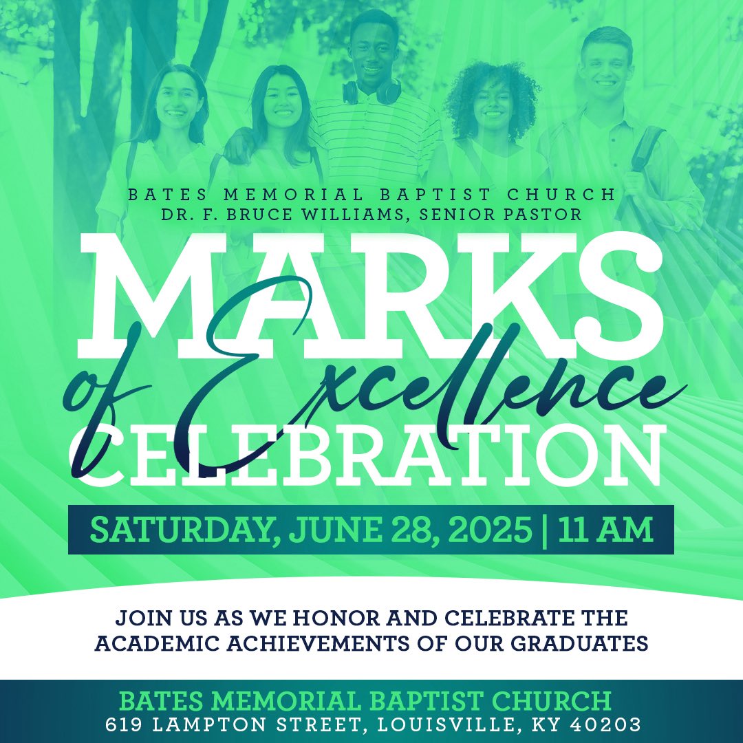 Join us June 28 @ 11 AM at Bates Memorial to celebrate our graduates' academic achievements! #MarksOfExcellence #BatesMemorial #FbruceWilliams