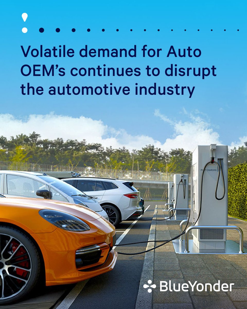 🚗 The auto industry faces volatile demand impacting ICE, hybrid, BEV, and EREV models. Our blog explores U.S. tariffs and EV adoption uncertainty. 

Learn how Blue Yonder's solutions assist OEMs in overcoming these challenges: okt.to/vLZ4Jm