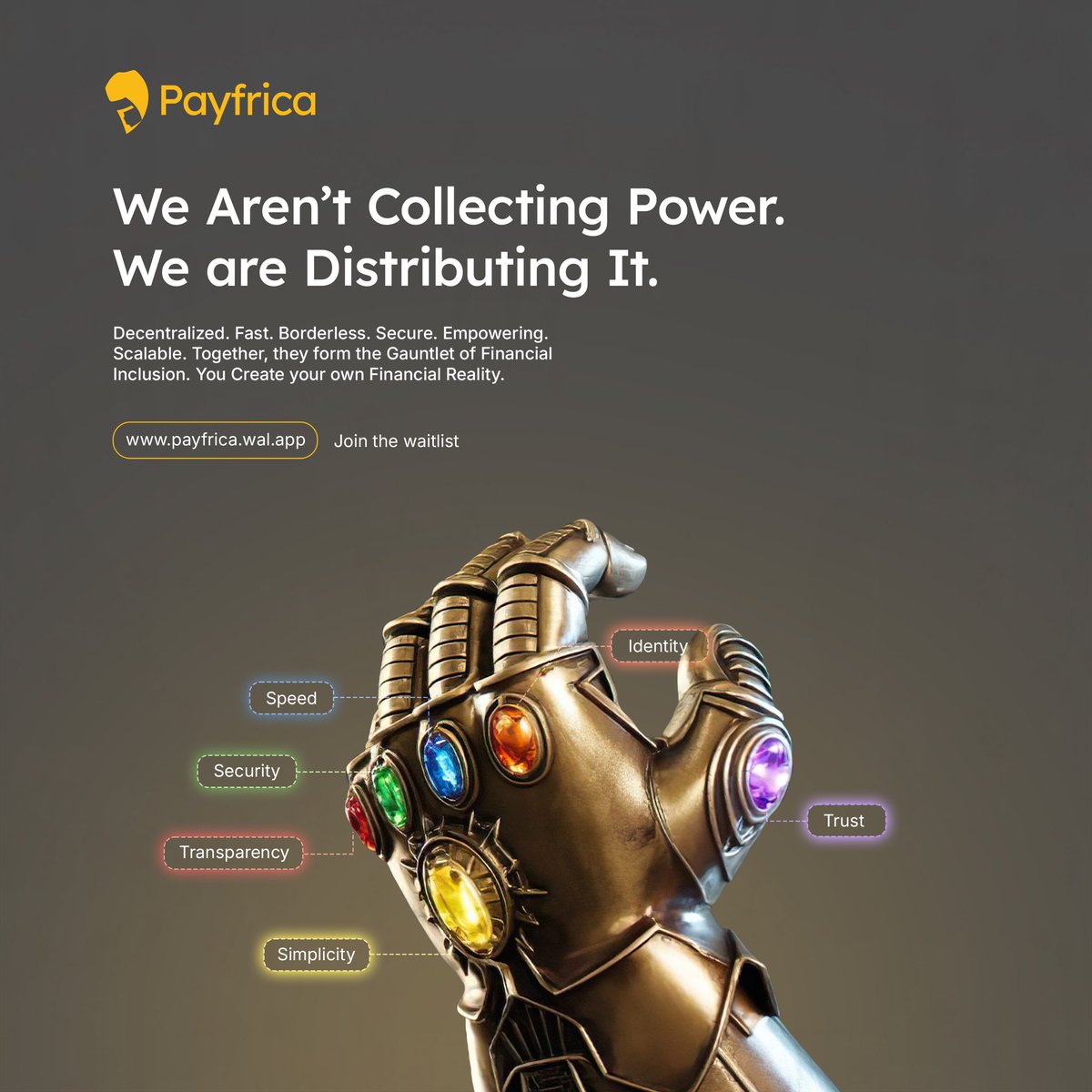 "When power is concentrated in the hands of few, it breeds fear, oppression, and stagnation."
 - Frank Herbert (Dune)

 So, why should anyone hoard all the power when it can be shared? 

Payfrica is redefining finance, making it decentralised, secure, and user-friendly for