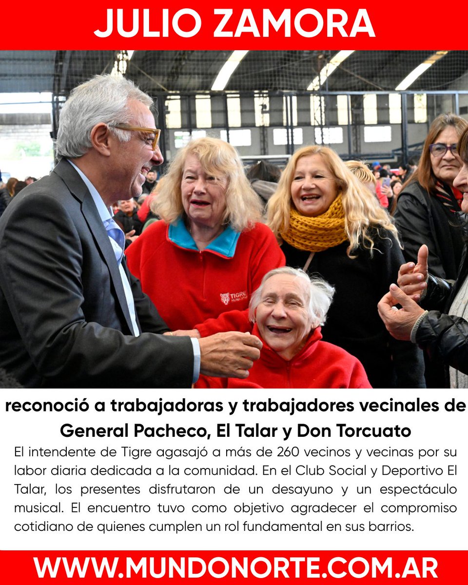 MundoNorteTW's tweet photo. Julio Zamora reconoció a trabajadoras y trabajadores vecinales de General Pacheco, El Talar y Don Torcuato
https://t.co/mb6iOdPNUw

#mundonorte #tigre #JulioZamora #trabajadores #vecinales https://t.co/QjdMKI637u