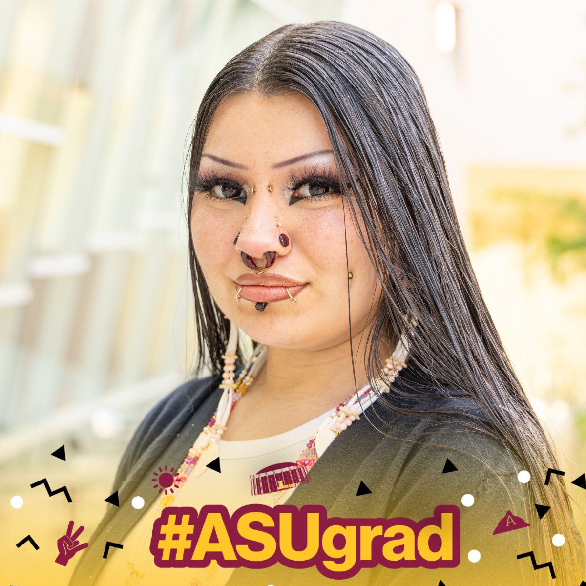 #ASUgrad Randii Lantz Castaneda, a member of the Yaqui Indigenous people, graduated this May as the spring 2025 Dean’s Medalist for the American Indian Studies program and the Outstanding Undergraduate Award recipient for the social sciences. ow.ly/Etbq50VU4Yi