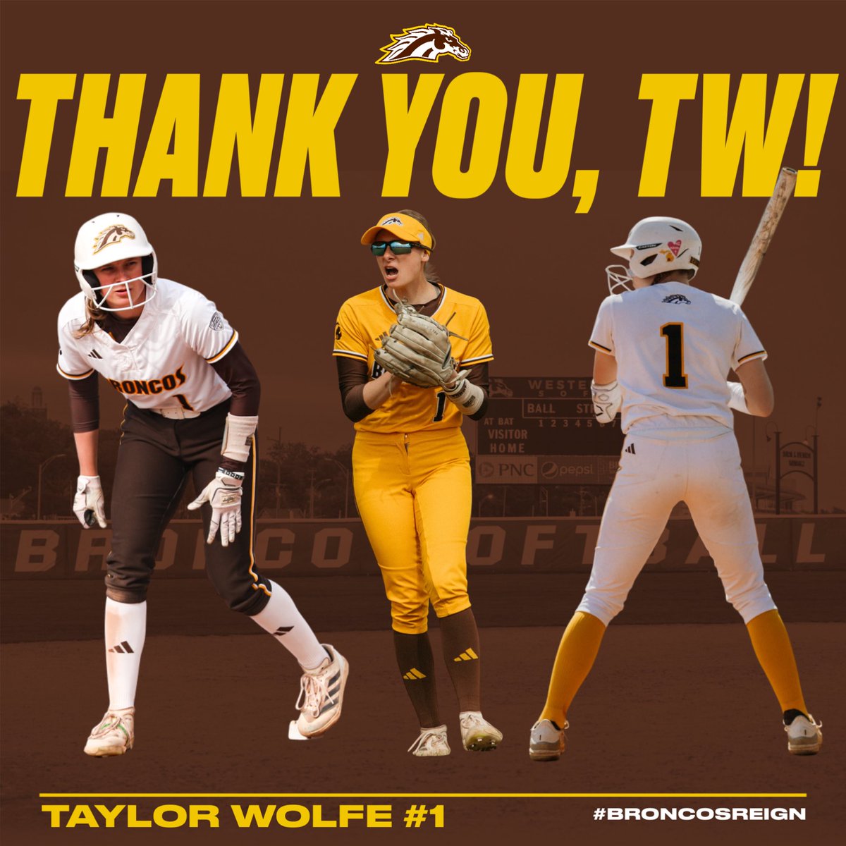 Taylor, thank you for investing 4 years into Bronco Softball. You have left it a better place!🍔