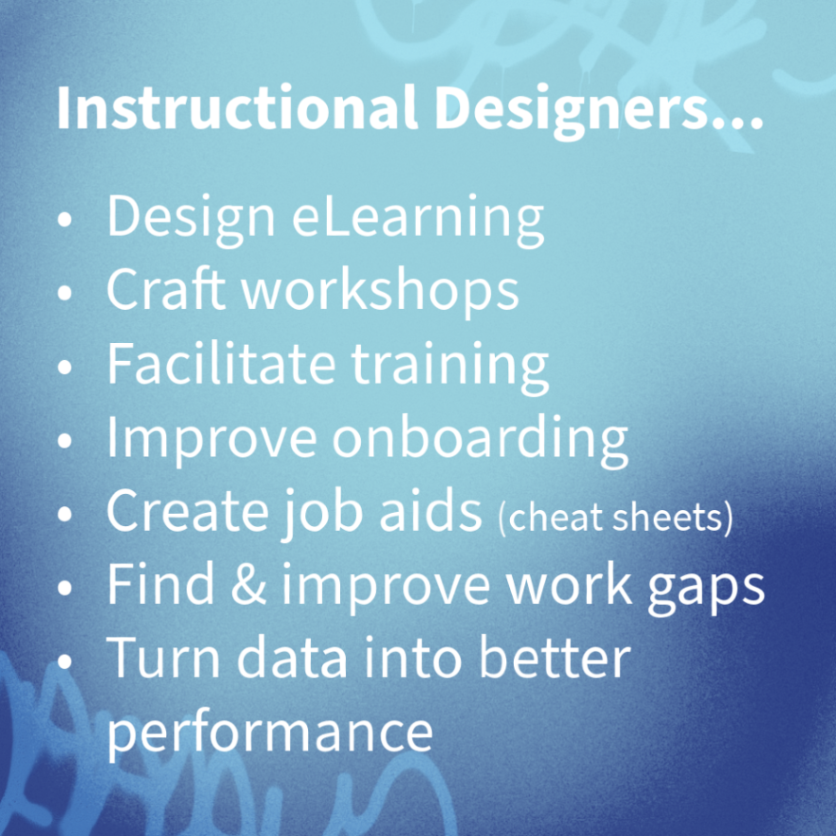 andrewomalley_'s tweet photo. Time to answer the age old question - what does an instructional designer do?? 

Here's a short list of some of the tasks we get up to. Not all instructional designers will do all of these things, and there may be some I missed! 

#instructionaldesign #instructionaldesignerlife https://t.co/xbHEWrEgZU
