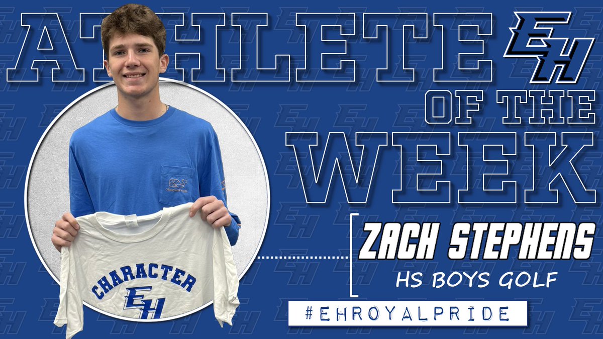 Congratulations to this week's Royal Pride Athlete of the Week.
HS - Zach Stephens - HS Boys Golf
#EHRoyalPride