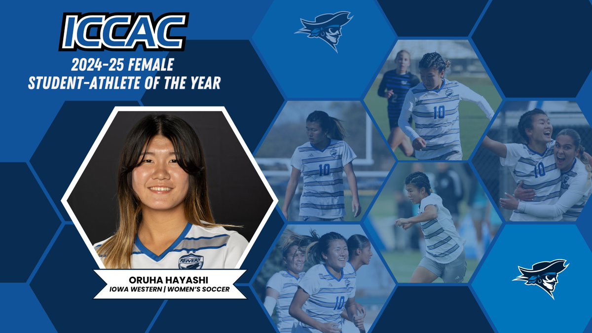 ICCAC Sports (@iccacsports) on Twitter photo 2024-25 ICCAC
🏅FEMALE STUDENT-ATHLETE OF THE YEAR👩🎓
Oruha Hayashi of <a href="/ReiverWSoccer/">IWCC Women's Soccer</a> is the ICCAC Female Student-Athlete of the Year!
Hayashi was stellar on & off the field, excelling in the classroom & winning consecutive National POY awards.
🔗iccac.org/general/2024-2… 2024-25 ICCAC
🏅FEMALE STUDENT-ATHLETE OF THE YEAR👩🎓
Oruha Hayashi of <a href="/ReiverWSoccer/">IWCC Women's Soccer</a> is the ICCAC Female Student-Athlete of the Year!
Hayashi was stellar on & off the field, excelling in the classroom & winning consecutive National POY awards.
🔗iccac.org/general/2024-2…