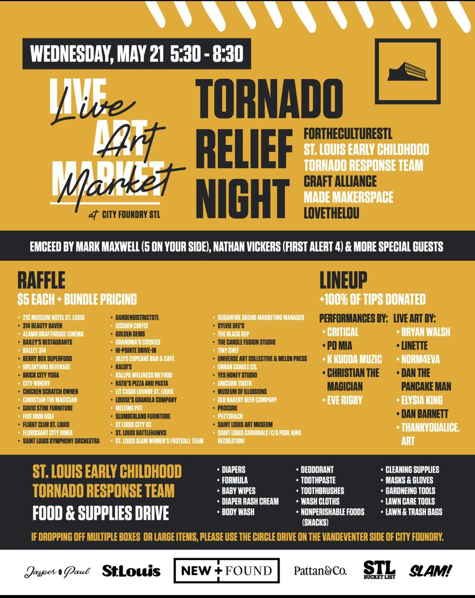Link to get raffle tickets is now live.  
100% of the proceeds go to the 5 orgs below

go.eventgroovefundraising.com/stlstrong/Camp…
