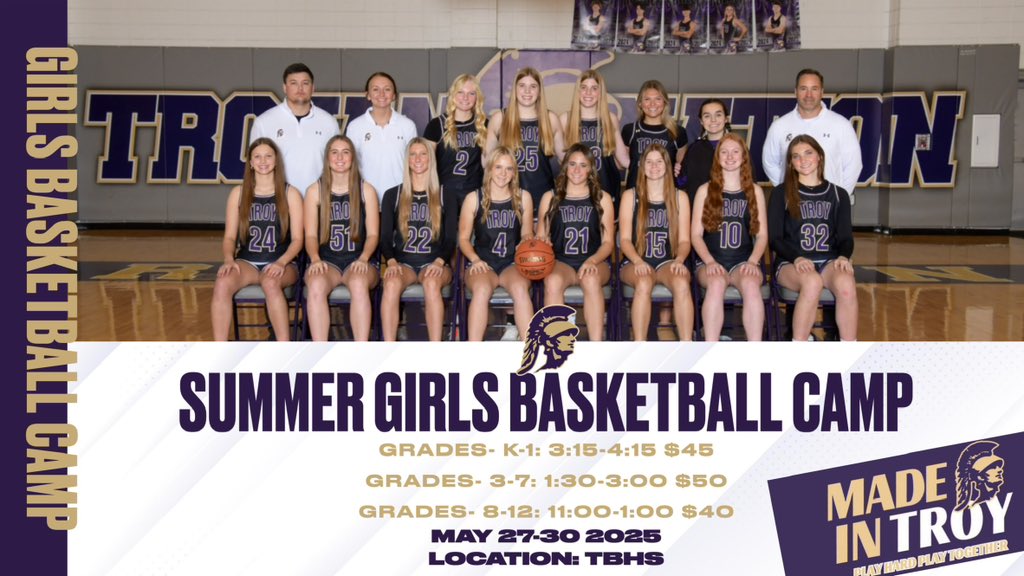 Camp starts next week!
Walk Ups are welcome. 
Sign Up: trojansportscamps.com/girls-basketba…