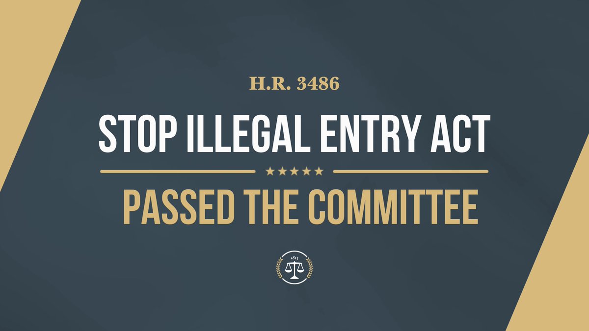 House Judiciary GOP 🇺🇸🇺🇸🇺🇸 (@judiciarygop) on Twitter photo ✅ JUST PASSED COMMITTEE: H.R. 3486 — the Stop Illegal Entry Act, sponsored by <a href="/RepKnott/">Congressman Brad Knott</a> and <a href="/RepBice/">Rep. Stephanie Bice</a>.
This bill increases penalties for individuals who illegally enter or reenter the U.S., ensures repeat offenders face imprisonment, and protects American communities from ✅ JUST PASSED COMMITTEE: H.R. 3486 — the Stop Illegal Entry Act, sponsored by <a href="/RepKnott/">Congressman Brad Knott</a> and <a href="/RepBice/">Rep. Stephanie Bice</a>.
This bill increases penalties for individuals who illegally enter or reenter the U.S., ensures repeat offenders face imprisonment, and protects American communities from